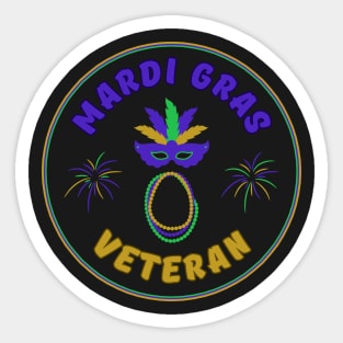 Mardi Gras Veteran Parade Celebration InBlack Sticker